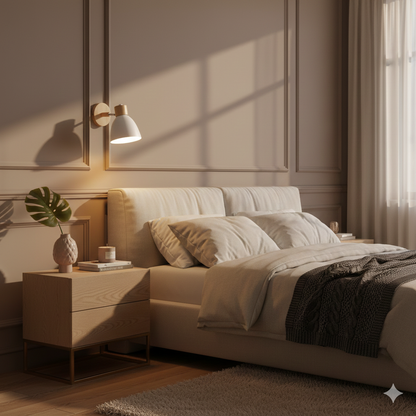 Wall Lamp Scandinavian with Adjustable Shade and Pull Chain Switch