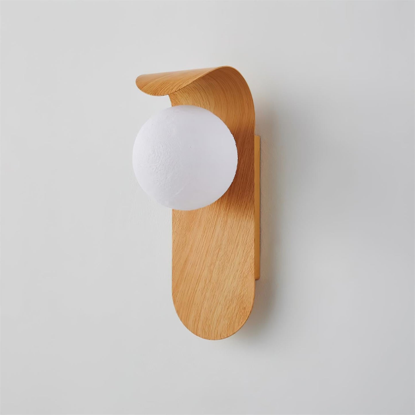 Wall Lamp Scandinavian with Globe Shade and Wood Panel