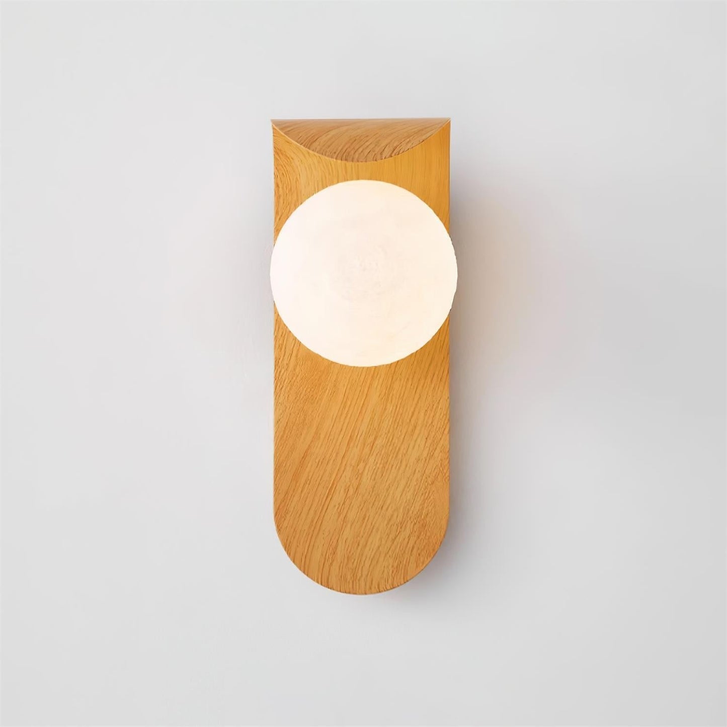 Wall Lamp Scandinavian with Globe Shade and Wood Panel