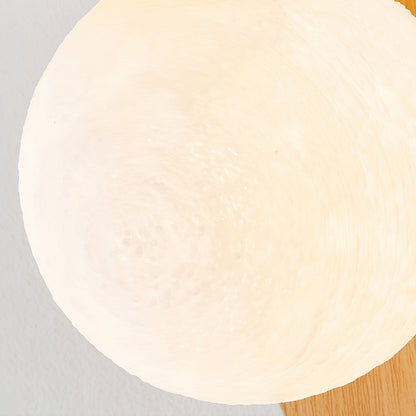 Wall Lamp Scandinavian with Globe Shade and Wood Panel