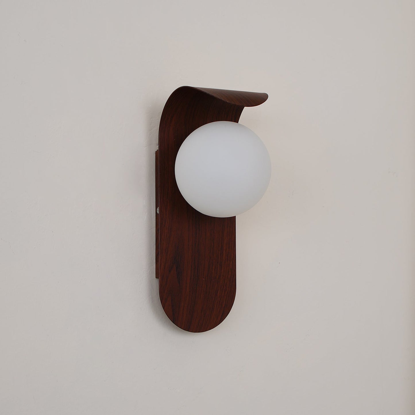 Wall Lamp Scandinavian with Globe Shade and Wood Panel