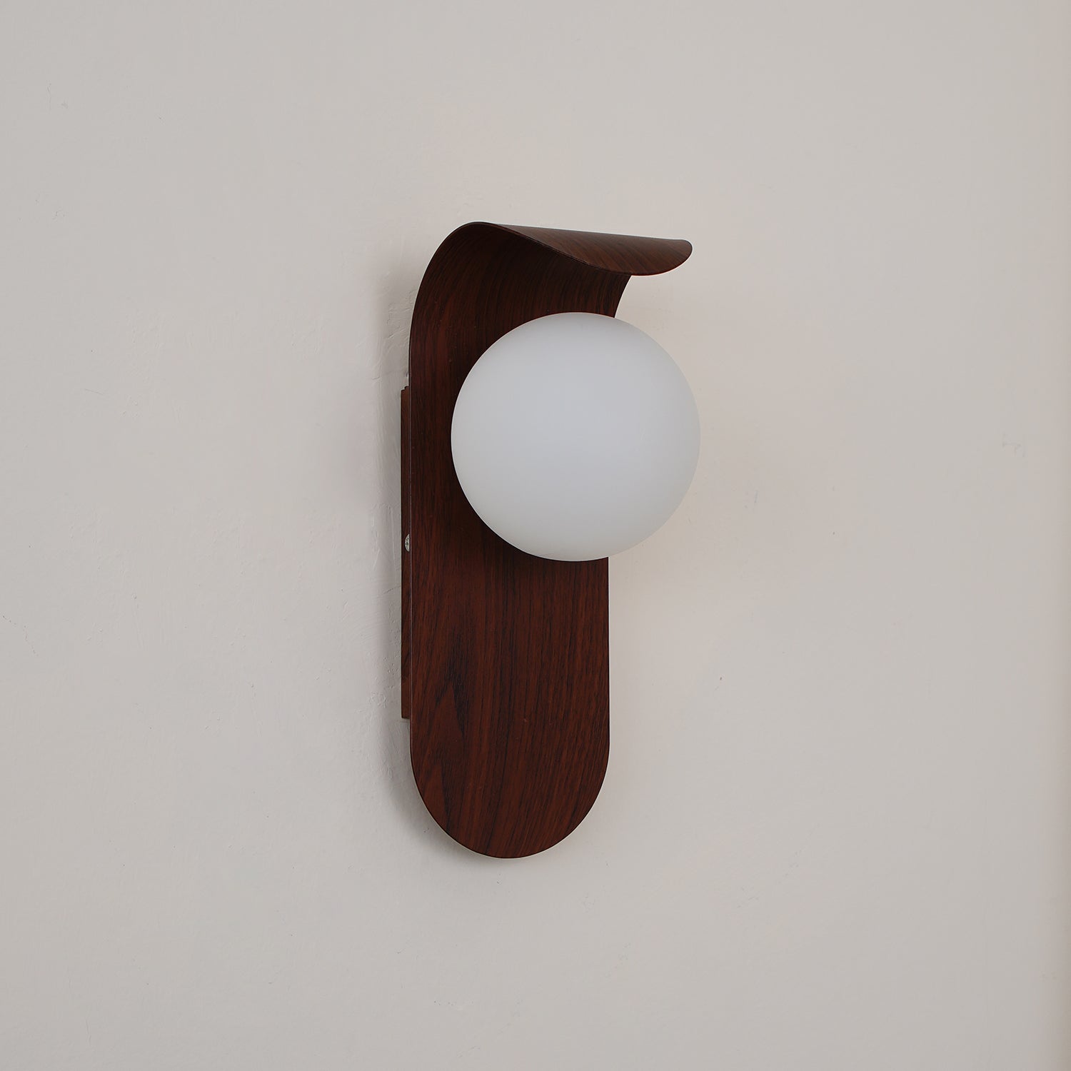 Wall Lamp Scandinavian with Globe Shade and Wood Panel
