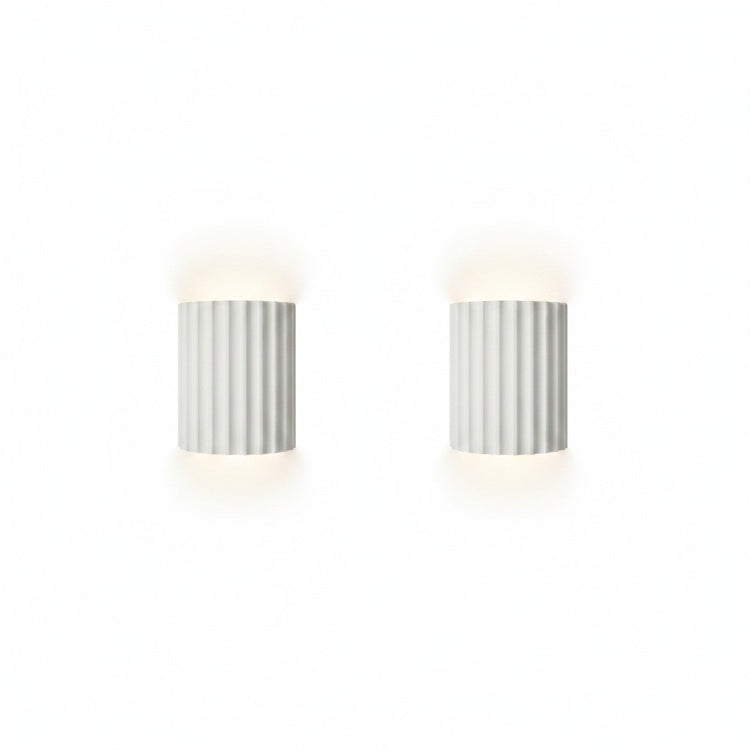 Wall Lamp Scandinavian with Ribbed Resin Shade and Up-Down Light