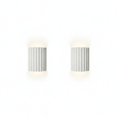 Wall Lamp Scandinavian with Ribbed Resin Shade and Up-Down Light