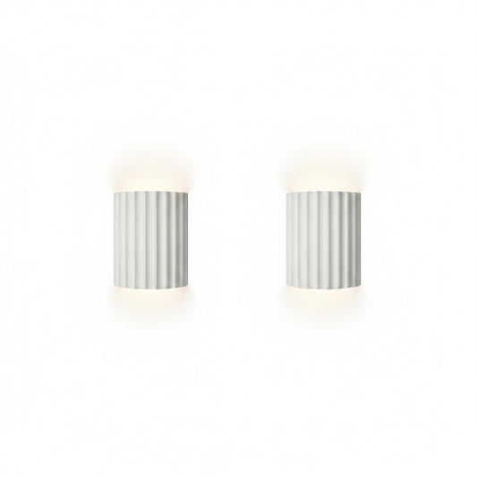 Wall Lamp Scandinavian with Ribbed Resin Shade and Up-Down Light