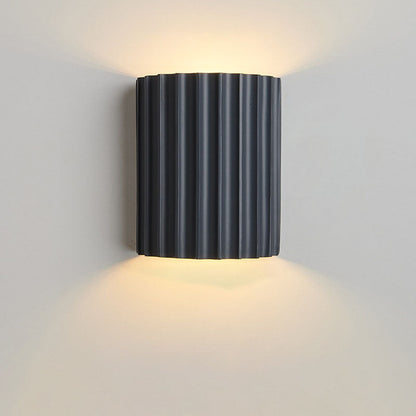 Wall Lamp Scandinavian with Ribbed Resin Shade and Up-Down Light