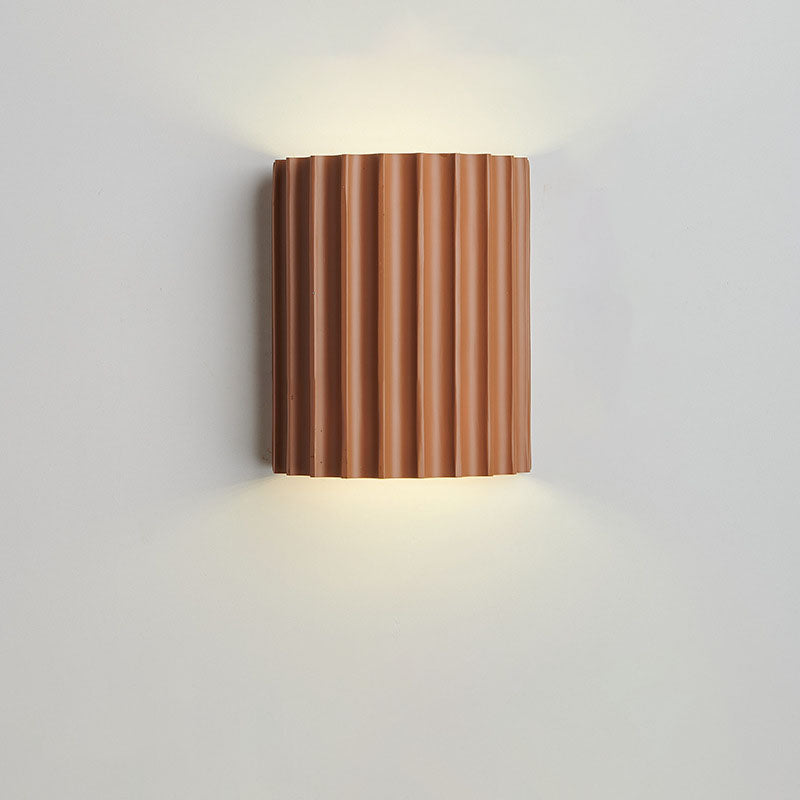 Wall Lamp Scandinavian with Ribbed Resin Shade and Up-Down Light