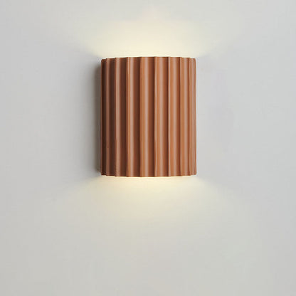 Wall Lamp Scandinavian with Ribbed Resin Shade and Up-Down Light