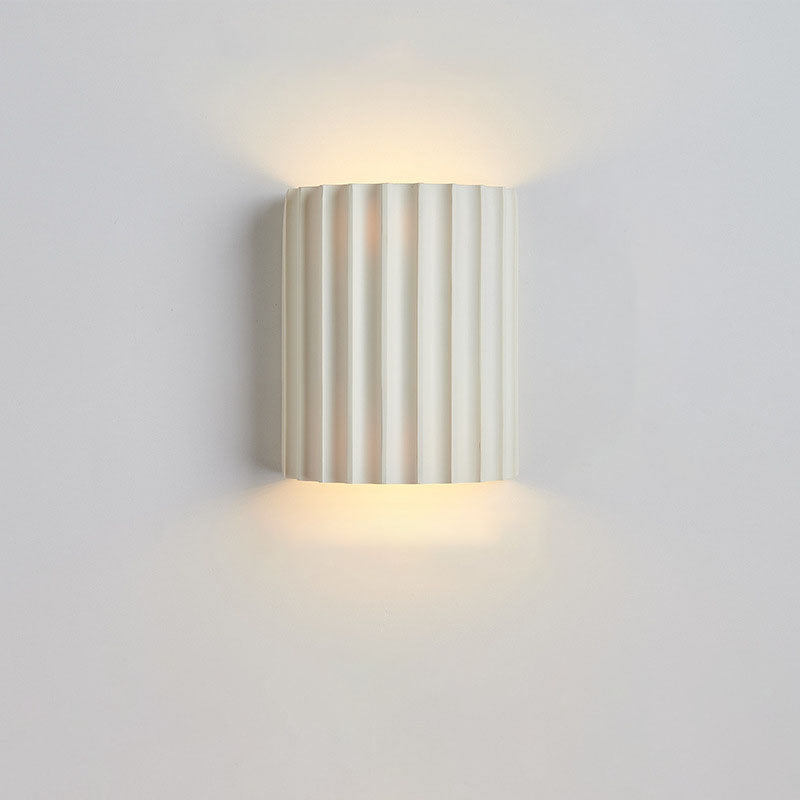 Wall Lamp Scandinavian with Ribbed Resin Shade and Up-Down Light