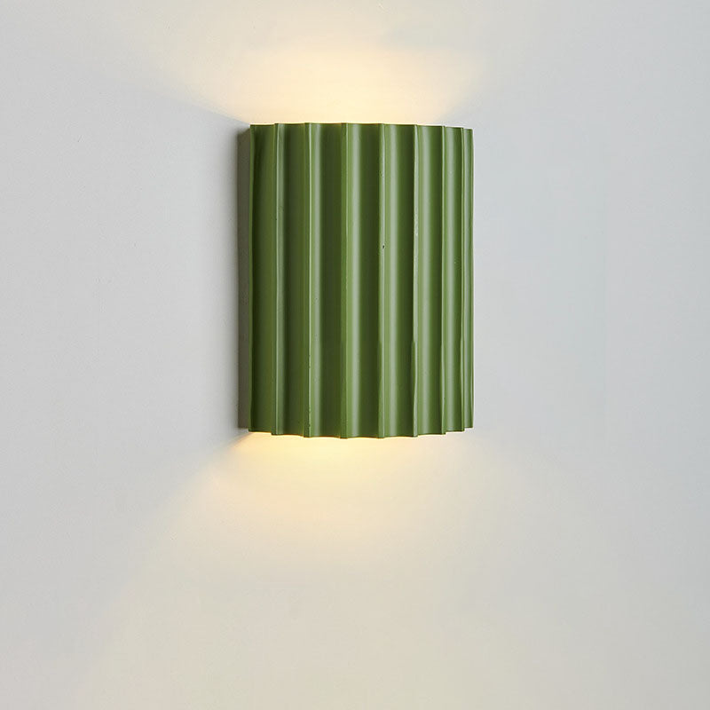 Wall Lamp Scandinavian with Ribbed Resin Shade and Up-Down Light