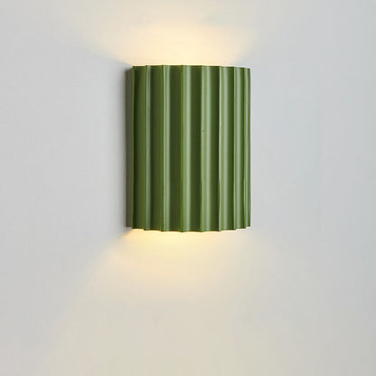 Wall Lamp Scandinavian with Ribbed Resin Shade and Up-Down Light