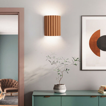 Wall Lamp Scandinavian with Ribbed Resin Shade and Up-Down Light