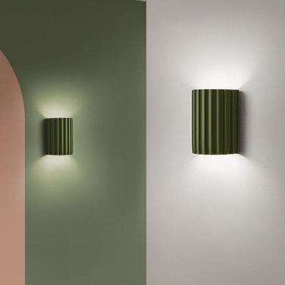 Wall Lamp Scandinavian with Ribbed Resin Shade and Up-Down Light