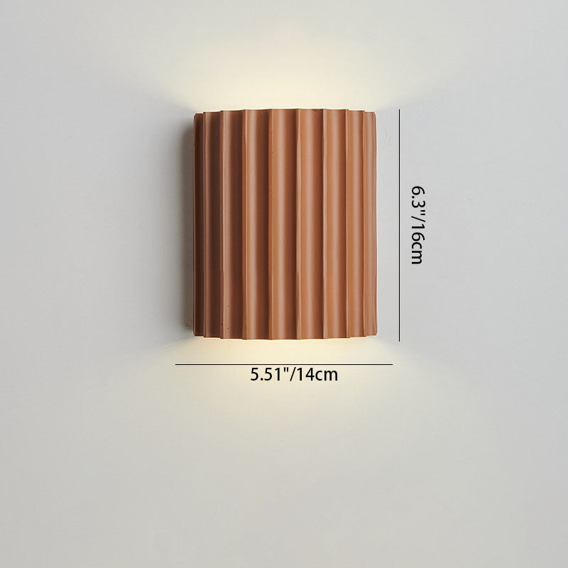 Wall Lamp Scandinavian with Ribbed Resin Shade and Up-Down Light