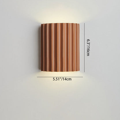 Wall Lamp Scandinavian with Ribbed Resin Shade and Up-Down Light