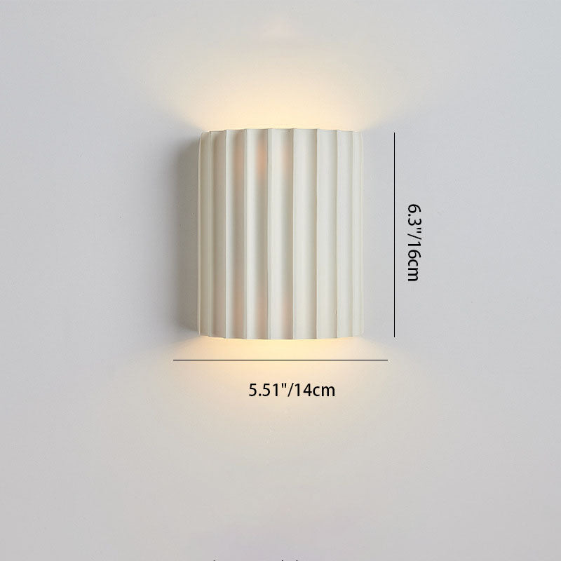 Wall Lamp Scandinavian with Ribbed Resin Shade and Up-Down Light