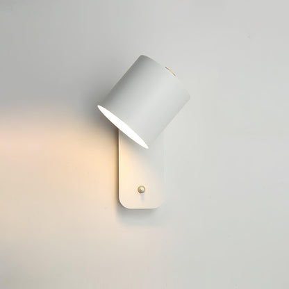 Wall Lamp Scandinavian with Rotatable Cylindrical Shade and Built-In Switch