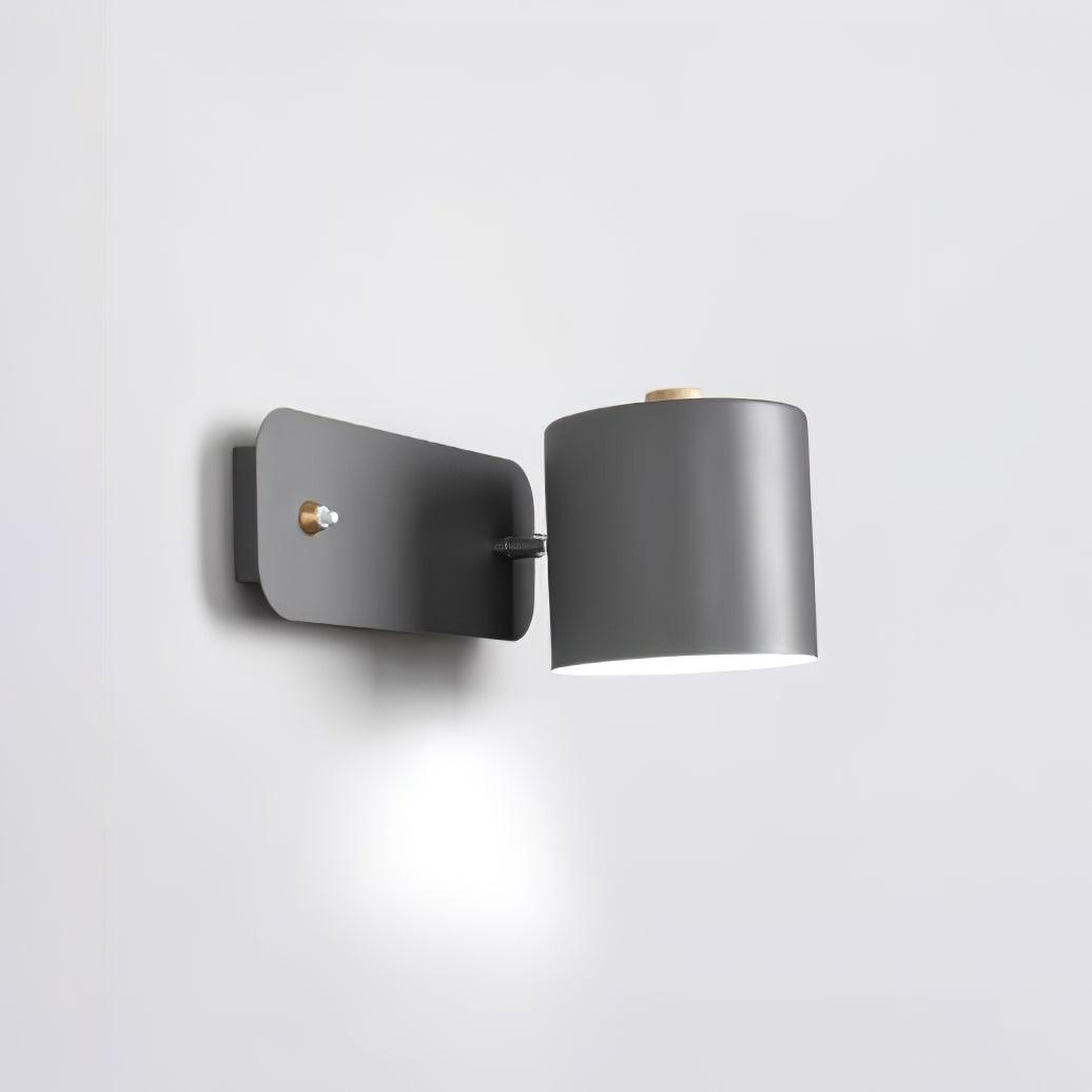 Wall Lamp Scandinavian with Rotatable Cylindrical Shade and Built-In Switch