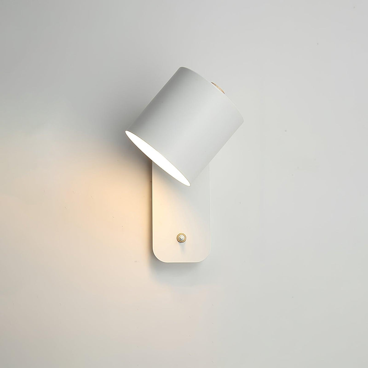 Wall Lamp Scandinavian with Rotatable Cylindrical Shade and Built-In Switch