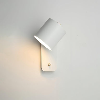 Wall Lamp Scandinavian with Rotatable Cylindrical Shade and Built-In Switch