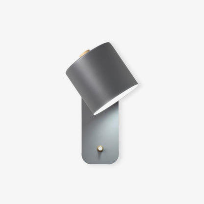 Wall Lamp Scandinavian with Rotatable Cylindrical Shade and Built-In Switch