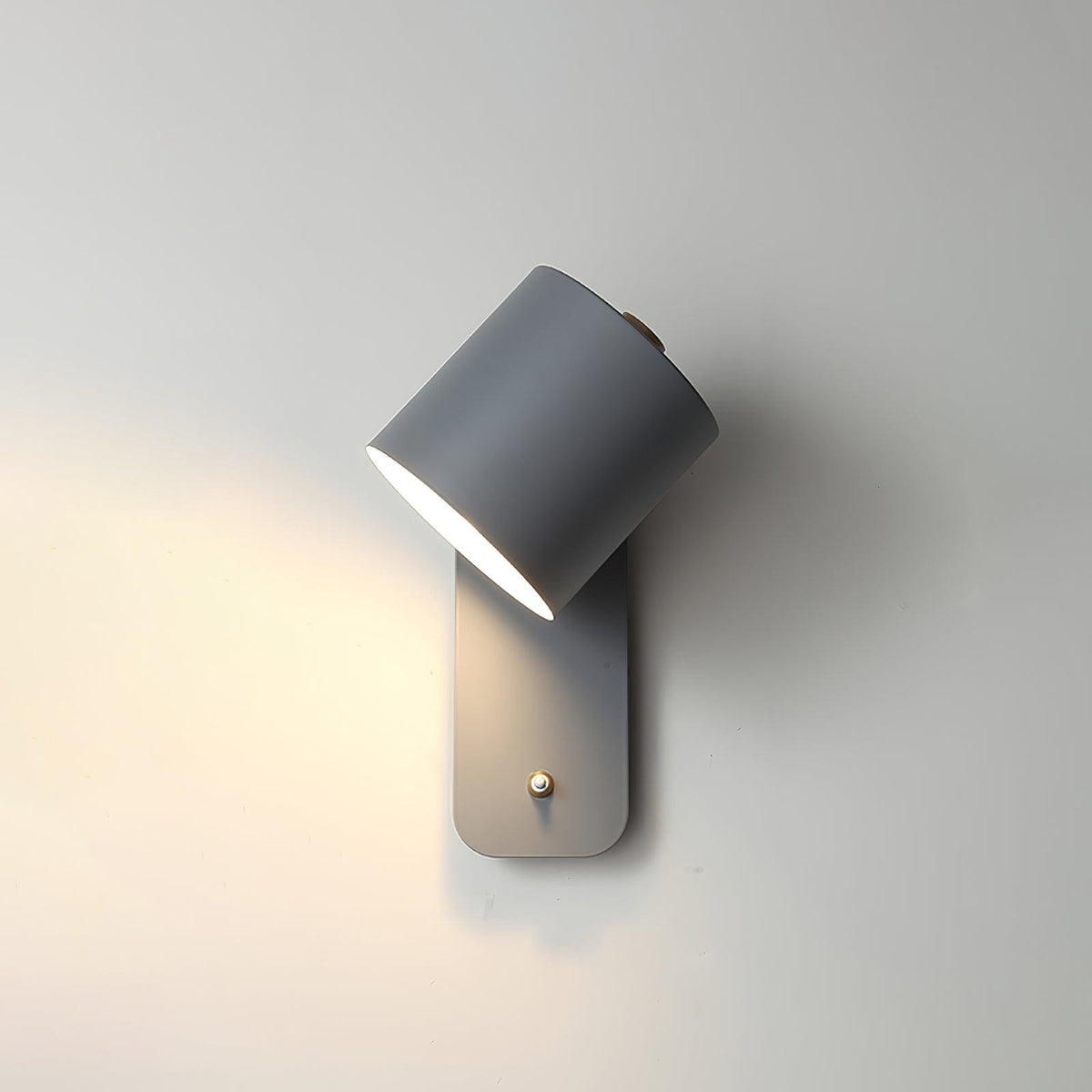 Wall Lamp Scandinavian with Rotatable Cylindrical Shade and Built-In Switch