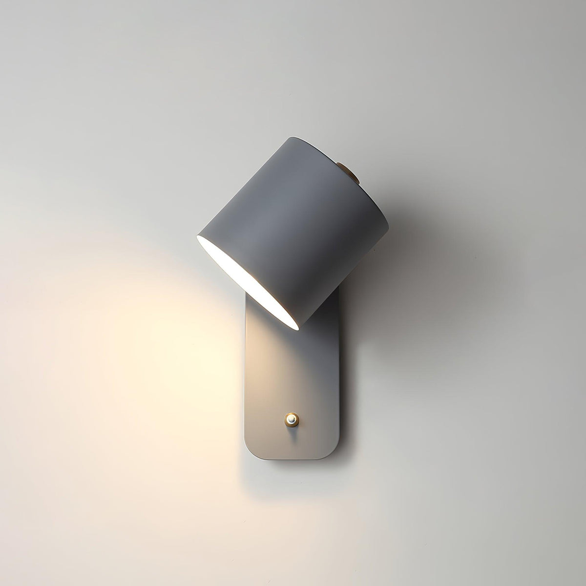 Wall Lamp Scandinavian with Rotatable Cylindrical Shade and Built-In Switch