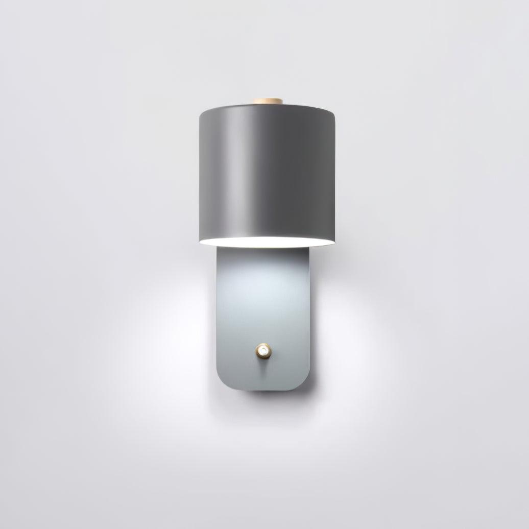 Wall Lamp Scandinavian with Rotatable Cylindrical Shade and Built-In Switch