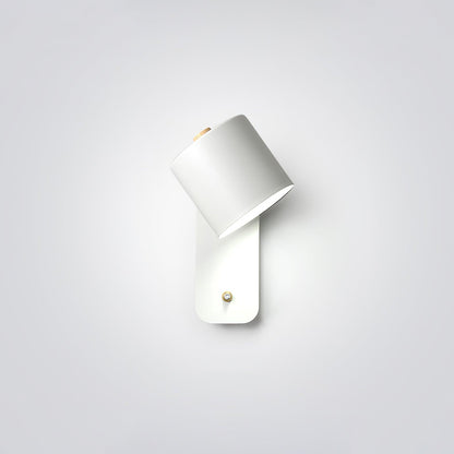 Wall Lamp Scandinavian with Rotatable Cylindrical Shade and Built-In Switch
