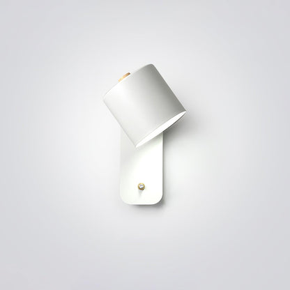 Wall Lamp Scandinavian with Rotatable Cylindrical Shade and Built-In Switch