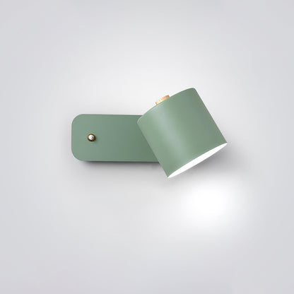 Wall Lamp Scandinavian with Rotatable Cylindrical Shade and Built-In Switch