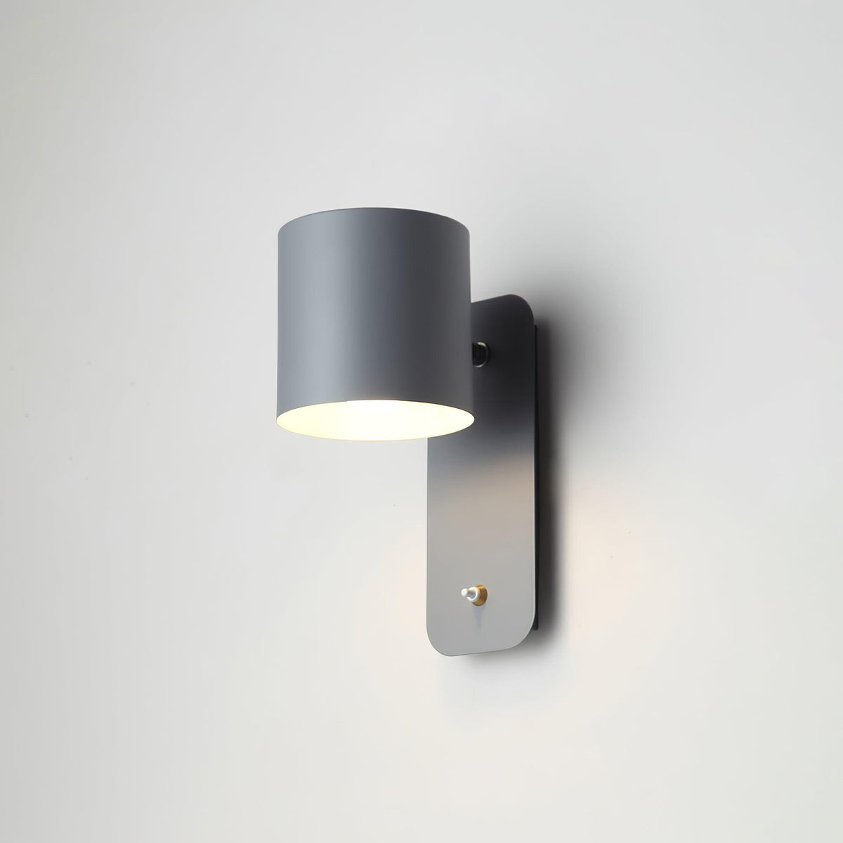 Wall Lamp Scandinavian with Rotatable Cylindrical Shade and Built-In Switch
