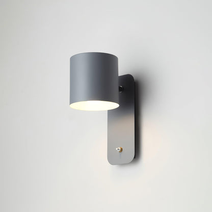 Wall Lamp Scandinavian with Rotatable Cylindrical Shade and Built-In Switch