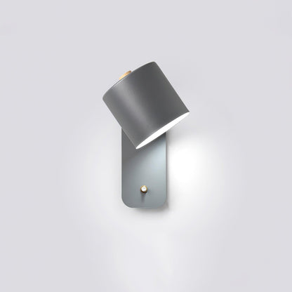 Wall Lamp Scandinavian with Rotatable Cylindrical Shade and Built-In Switch