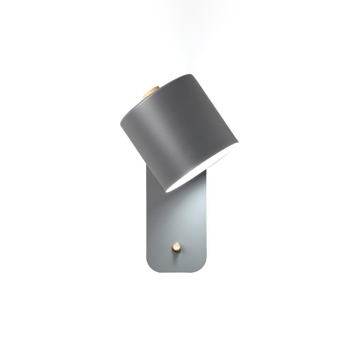 Wall Lamp Scandinavian with Rotatable Cylindrical Shade and Built-In Switch