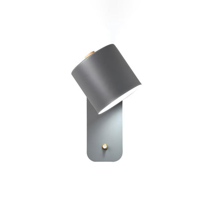 Wall Lamp Scandinavian with Rotatable Cylindrical Shade and Built-In Switch