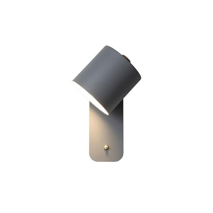 Wall Lamp Scandinavian with Rotatable Cylindrical Shade and Built-In Switch