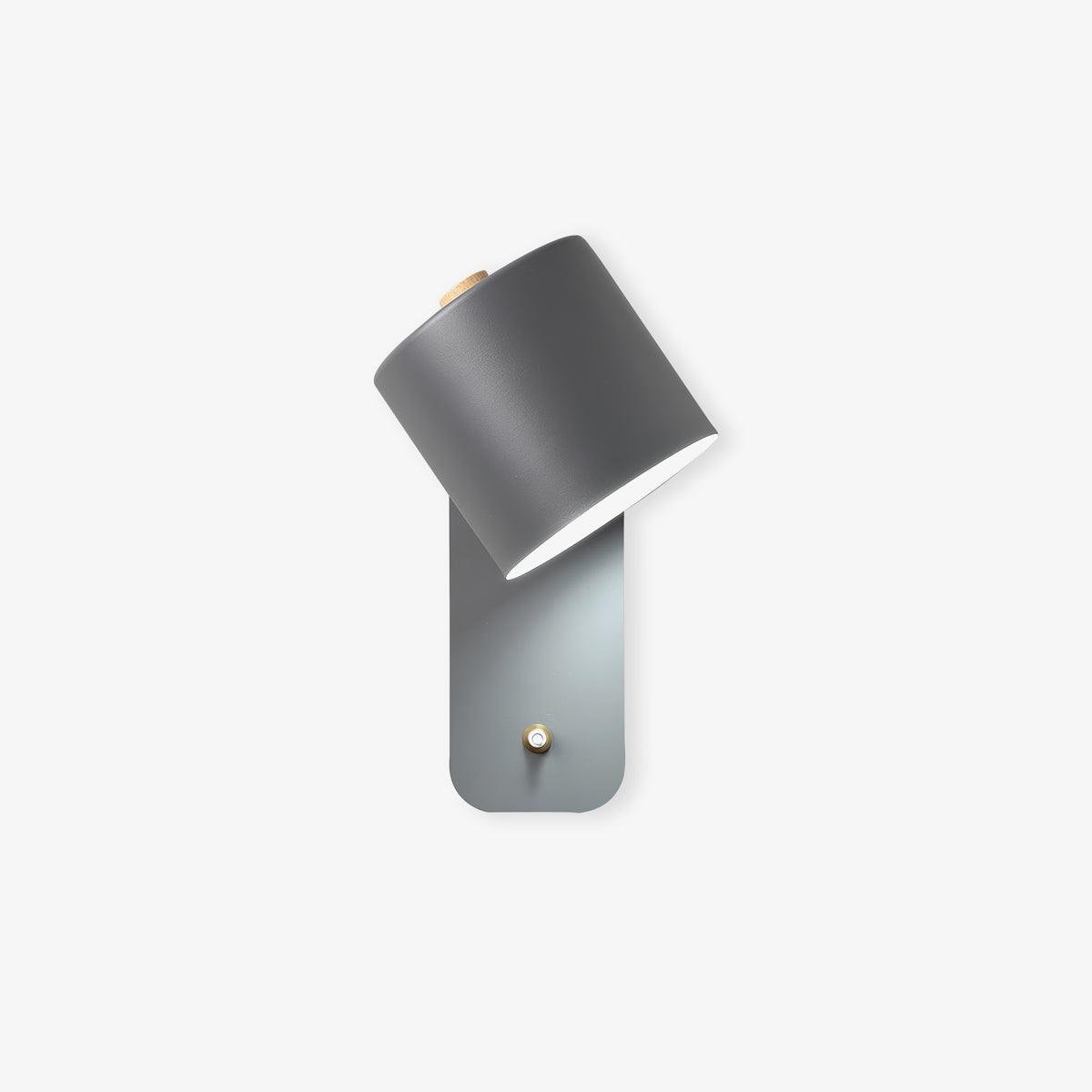 Wall Lamp Scandinavian with Rotatable Cylindrical Shade and Built-In Switch