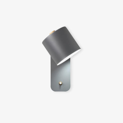 Wall Lamp Scandinavian with Rotatable Cylindrical Shade and Built-In Switch