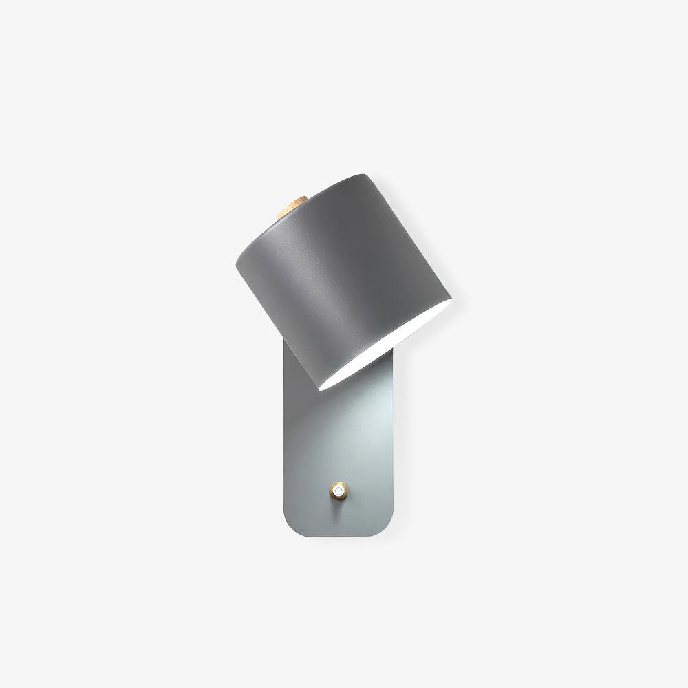 Wall Lamp Scandinavian with Rotatable Cylindrical Shade and Built-In Switch