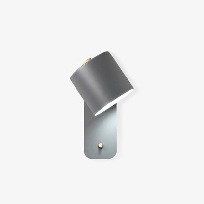 Wall Lamp Scandinavian with Rotatable Cylindrical Shade and Built-In Switch
