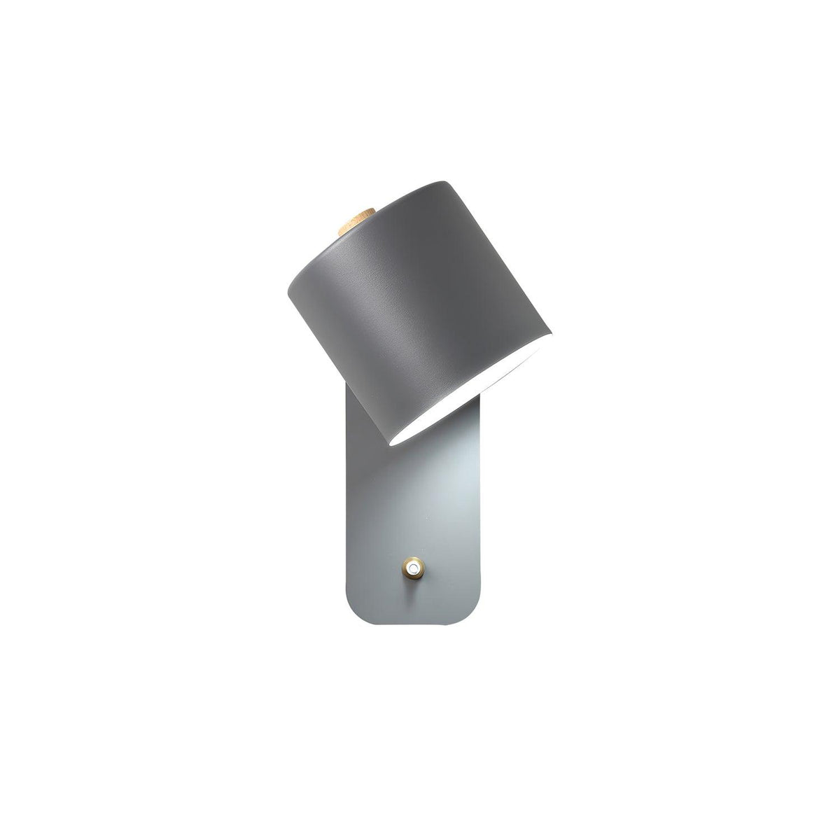 Wall Lamp Scandinavian with Rotatable Cylindrical Shade and Built-In Switch