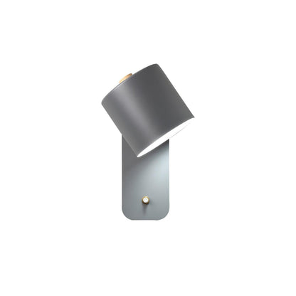 Wall Lamp Scandinavian with Rotatable Cylindrical Shade and Built-In Switch