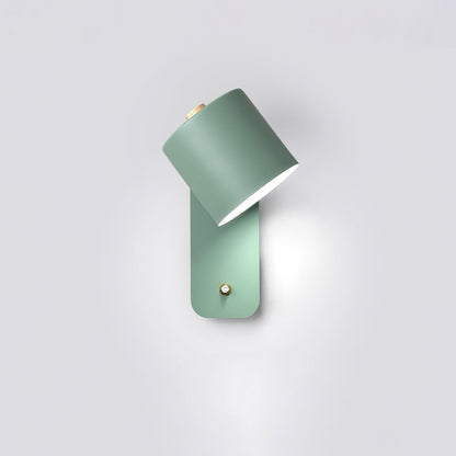 Wall Lamp Scandinavian with Rotatable Cylindrical Shade and Built-In Switch