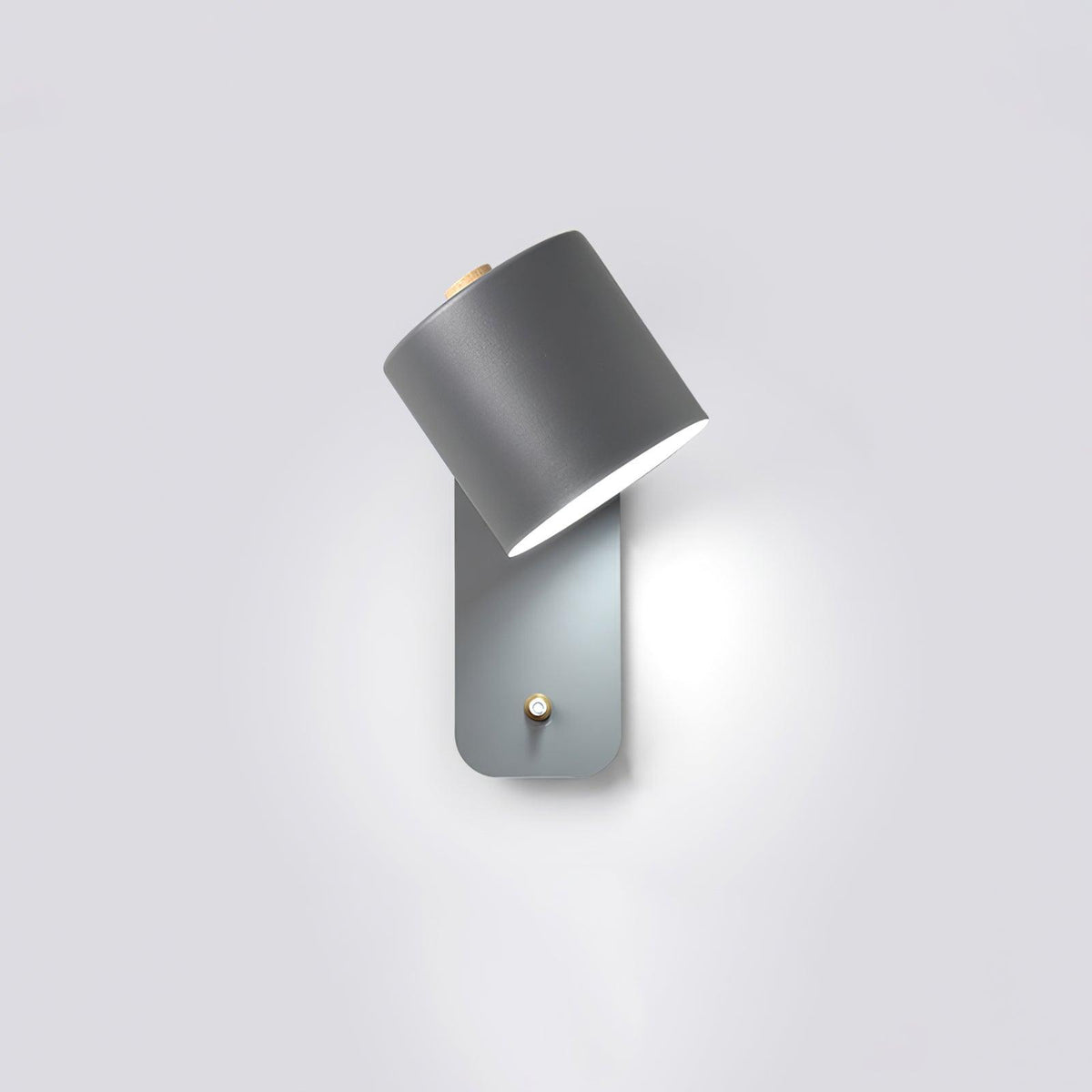 Wall Lamp Scandinavian with Rotatable Cylindrical Shade and Built-In Switch