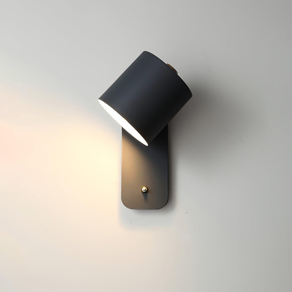 Wall Lamp Scandinavian with Rotatable Cylindrical Shade and Built-In Switch