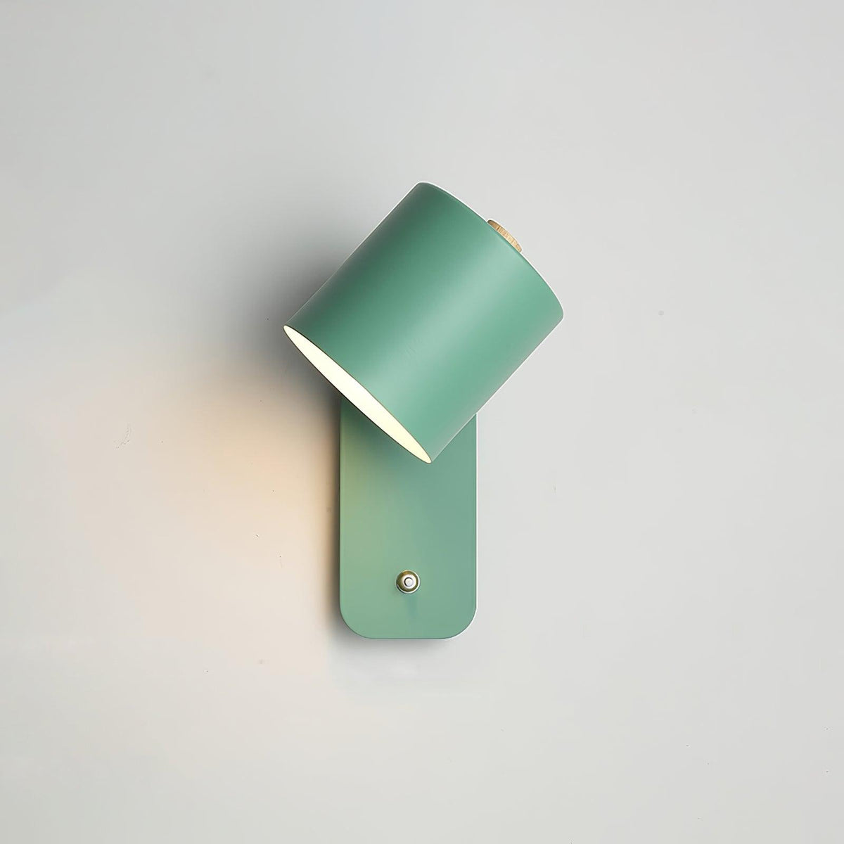Wall Lamp Scandinavian with Rotatable Cylindrical Shade and Built-In Switch
