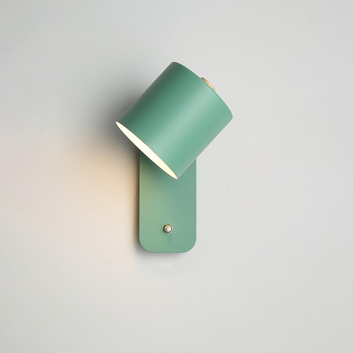 Wall Lamp Scandinavian with Rotatable Cylindrical Shade and Built-In Switch