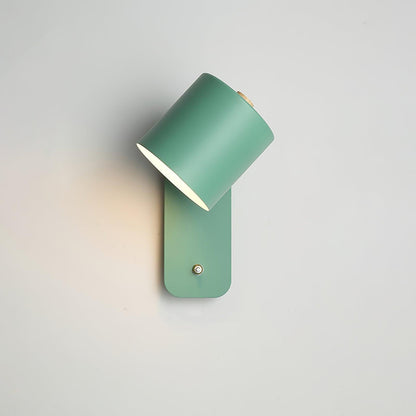 Wall Lamp Scandinavian with Rotatable Cylindrical Shade and Built-In Switch