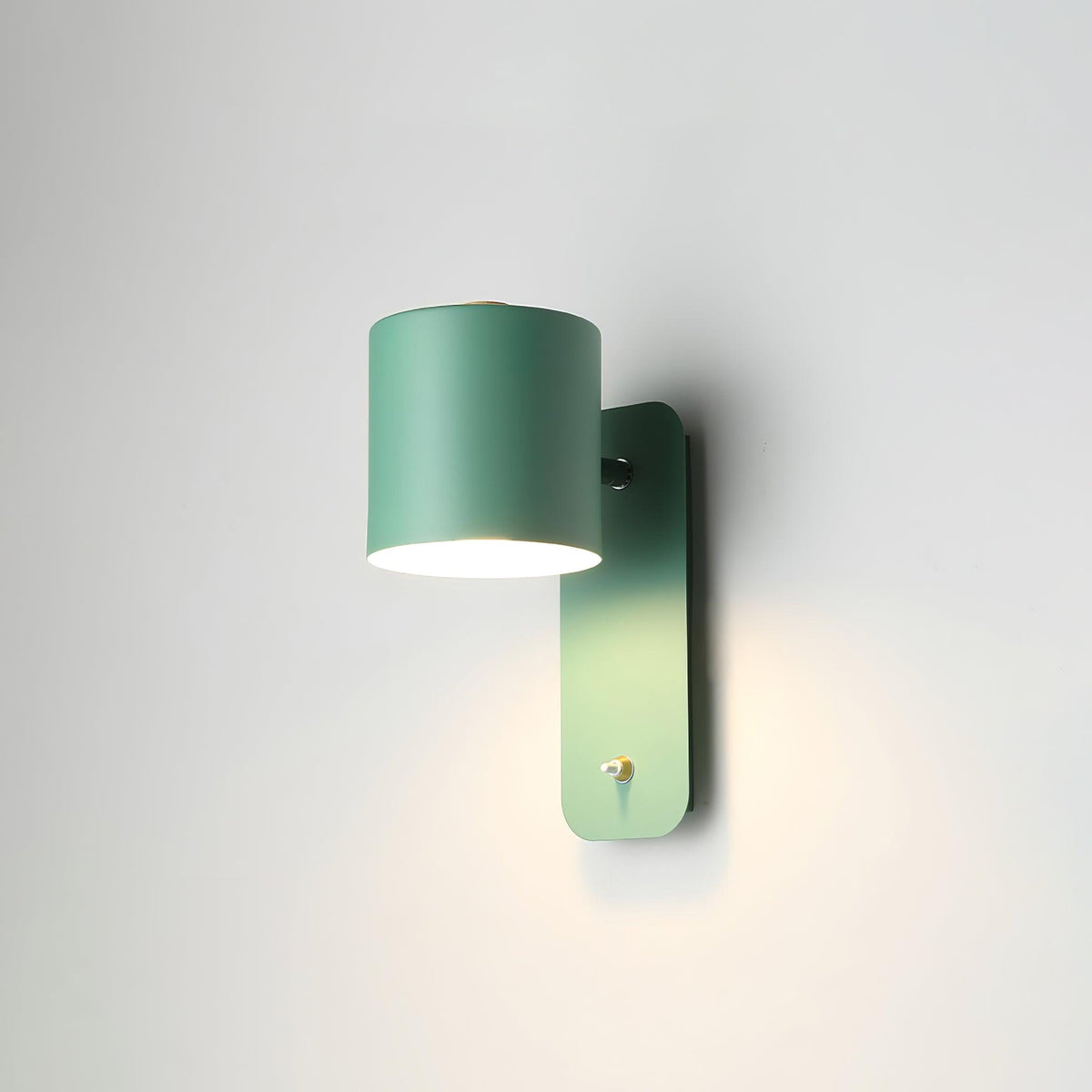 Wall Lamp Scandinavian with Rotatable Cylindrical Shade and Built-In Switch